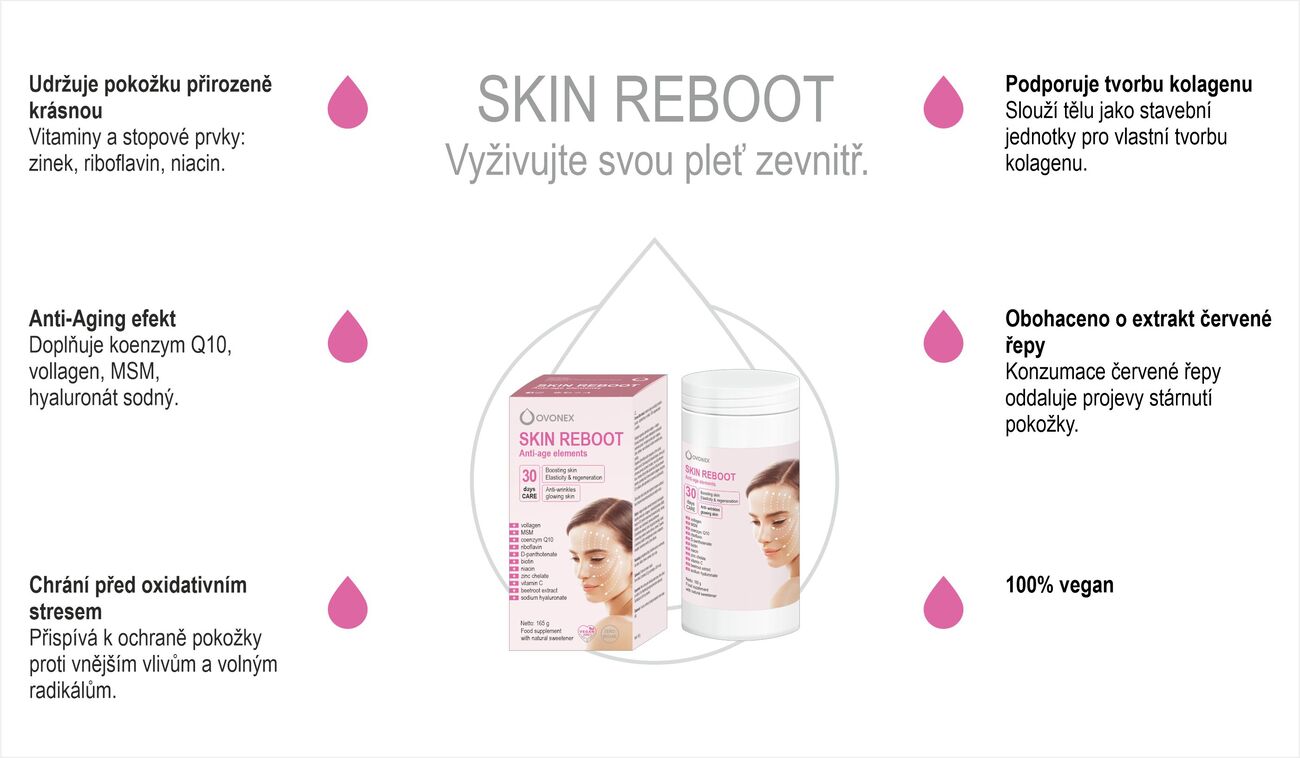 Kolagen rostlinný nápoj Skin Vegan Reboot 4